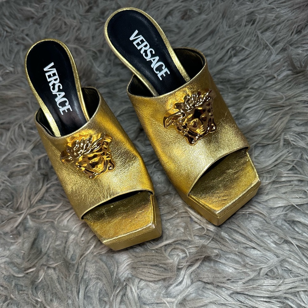 La Medusa 140MM Leather Platform Mules